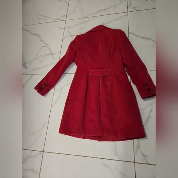 Women's R Pasarella Wool Blend Winter Coat | Classic Tailored Red | Size 10 - Picture 4 of 9